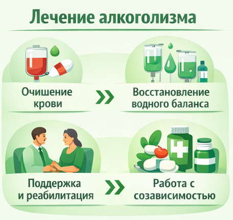 лечение алкоголизма в Окуловке этапы
